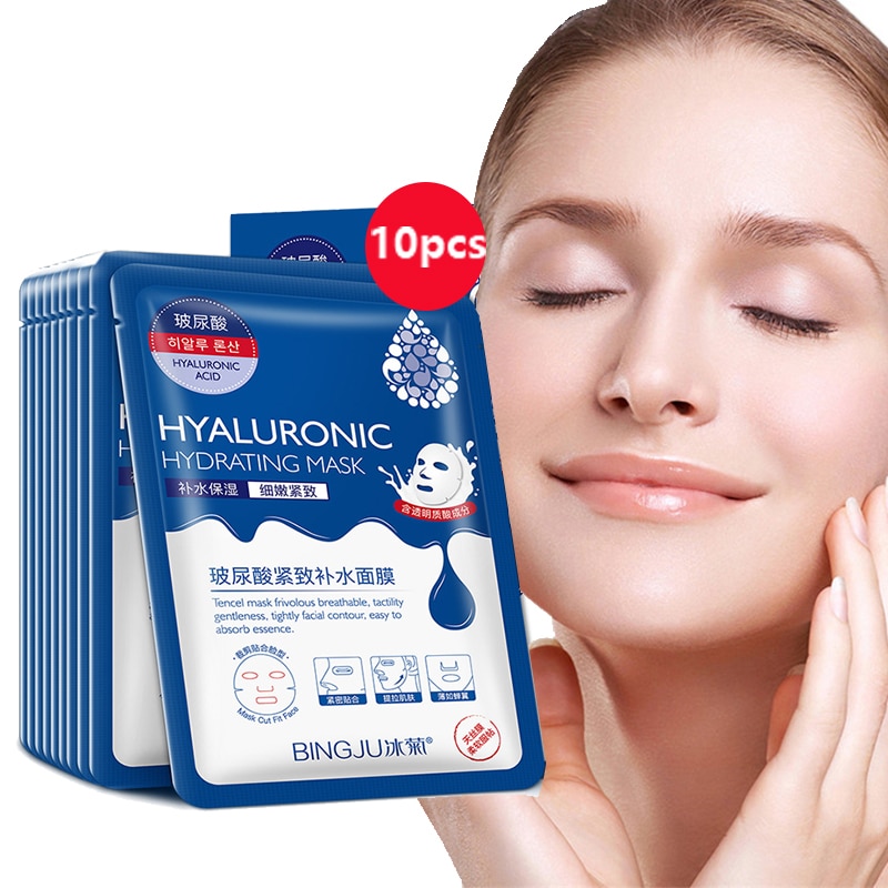 10-Pieces-Hyaluronic-Acid-Facial-Mask-Sheet-Pores-Moisturizing-Oil-Control-Anti-Aging-Replenishment-Whitening-Face